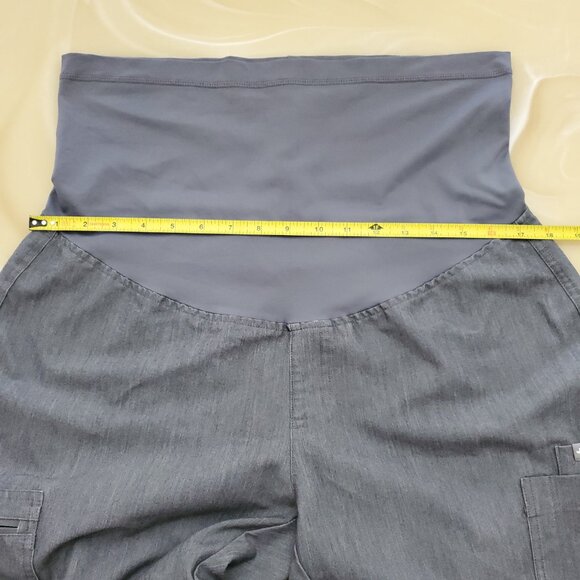 Figs Yola Maternity Technical Collection Scrub Pants in Heather Gray - Large - Picture 8 of 13